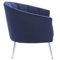 * Laila Ali Avani Blue Velvet Accent Chair Opening Sales< Accent Chairs