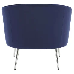* Laila Ali Avani Blue Velvet Accent Chair Opening Sales< Accent Chairs