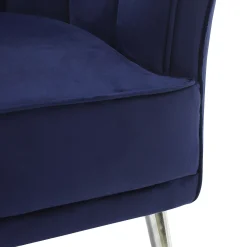 * Laila Ali Avani Blue Velvet Accent Chair Opening Sales< Accent Chairs