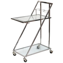 * Laila Ali Glass & Steel Bar Cart Clearance< Baker'S Racks & Bar Carts