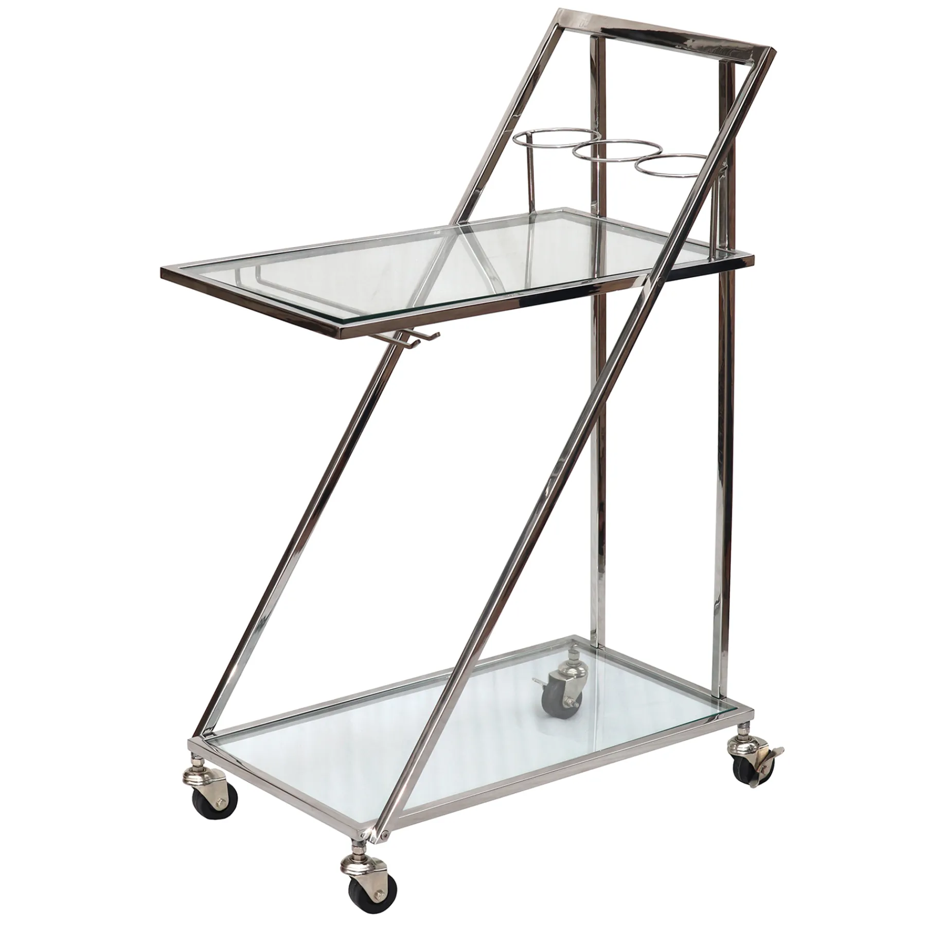 * Laila Ali Glass & Steel Bar Cart Clearance< Baker'S Racks & Bar Carts