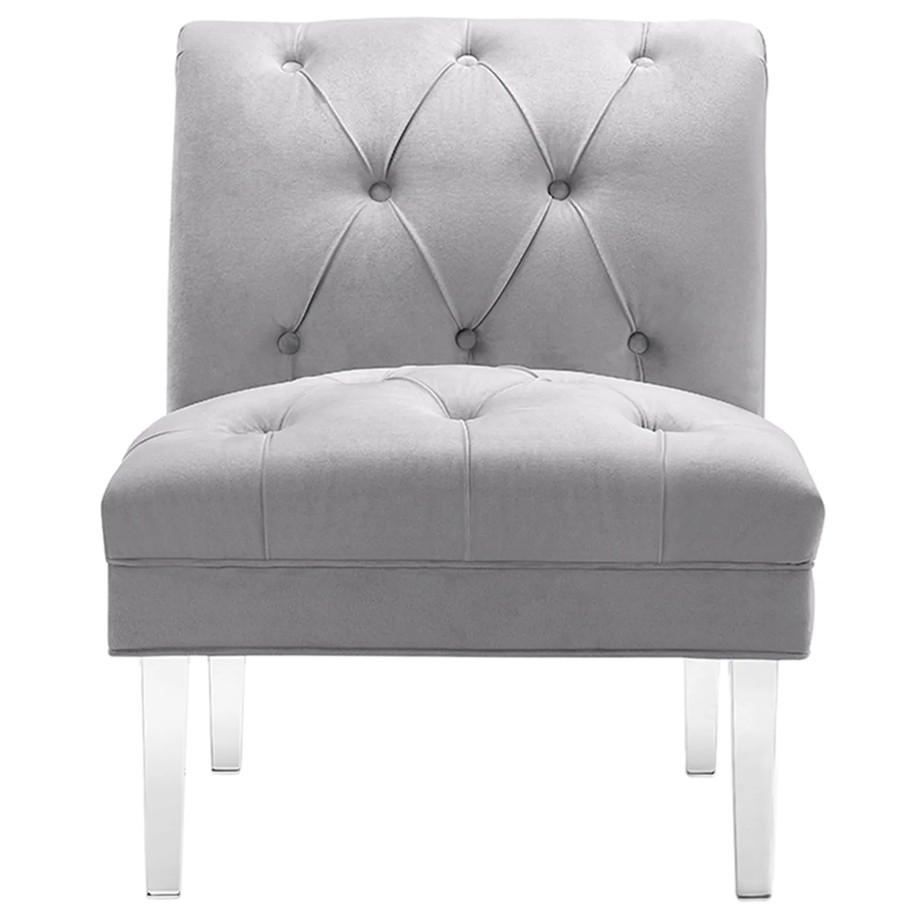 * Laila Ali Grey Tufted Acrylic Leg Accent Chair Kd Fashion< Accent Chairs