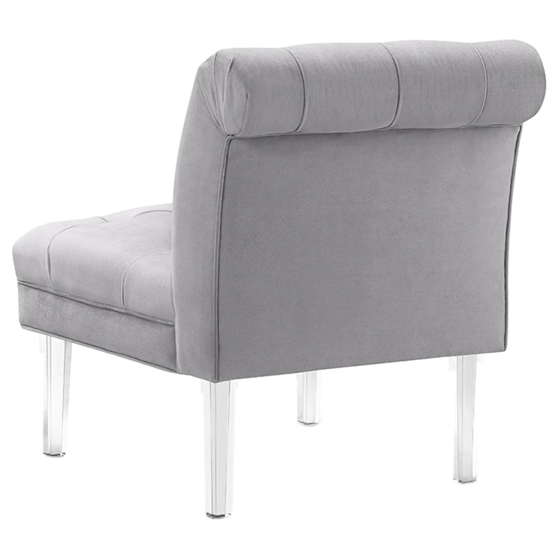 * Laila Ali Grey Tufted Acrylic Leg Accent Chair Kd Fashion< Accent Chairs