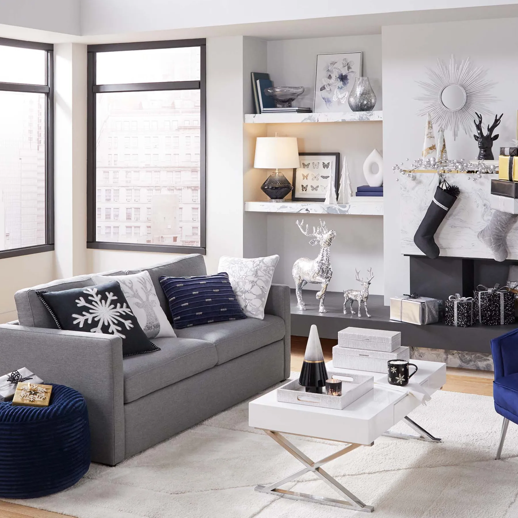 * Laila Ali Harlowe Track Arm Sofa Grey Fashion< Sofas & Settees & Loveseats