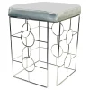 * Laila Ali Kaia Grey & Chrome Stool, 20.5 Fashion< Stools & Benches