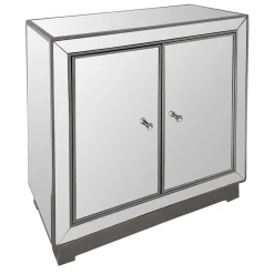 * Laila Ali Modern Living 2-Door Mirrored Cabinet Fashion< Cabinets & Chests