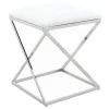 * Laila Ali Modern White Velvet Ottoman Promotion< Ottomans & Poufs