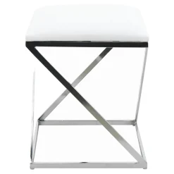 * Laila Ali Modern White Velvet Ottoman Promotion< Ottomans & Poufs