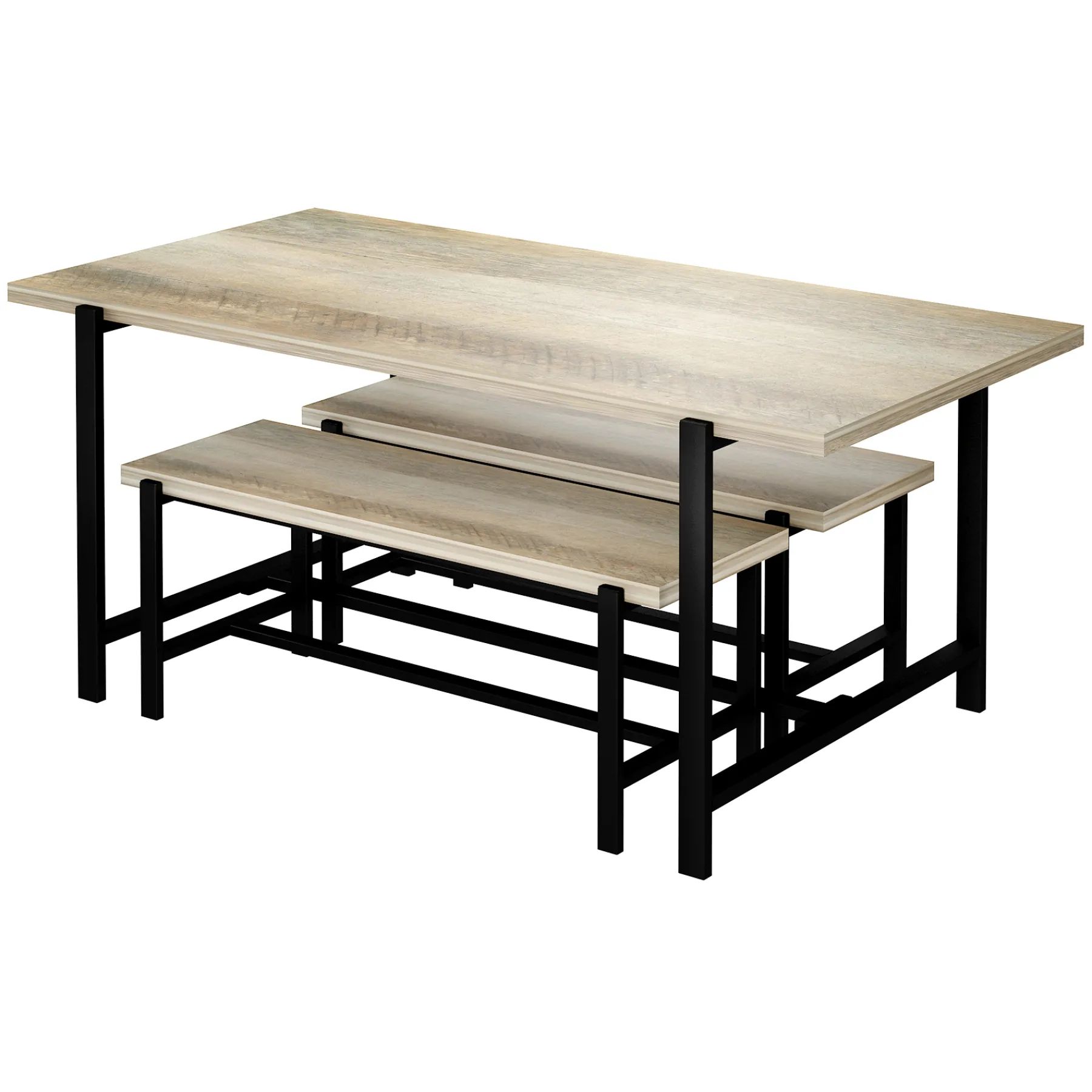 * Loggy Wood & Metal Dining Bench, 47 Less Expensive< Dining Chairs & Benches
