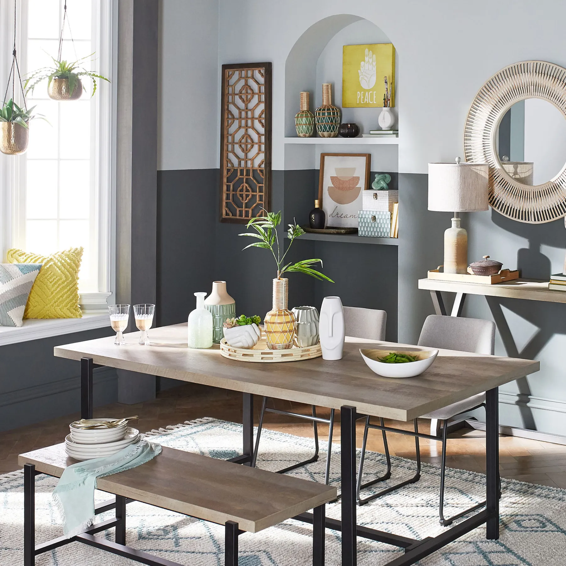 * Loggy Wood & Metal Dining Bench, 47 Less Expensive< Dining Chairs & Benches
