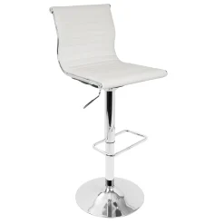 * Master Faux Leather Adjustable Barstool, White Flash Sale< Barstools
