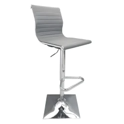 * Maxwell Adjustable Faux Leather Barstool, Grey Outlet< Barstools