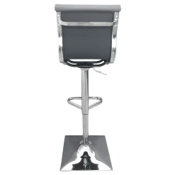 * Maxwell Adjustable Faux Leather Barstool, Grey Outlet< Barstools