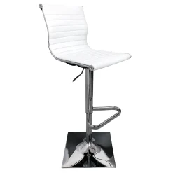* Maxwell Adjustable Faux Leather Barstool, White Discount Online< Barstools