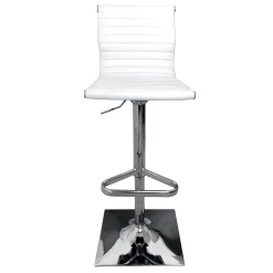 * Maxwell Adjustable Faux Leather Barstool, White Discount Online< Barstools