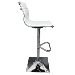 * Maxwell Adjustable Faux Leather Barstool, White Discount Online< Barstools