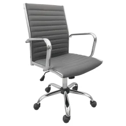 * Maxwell Adjustable Faux Leather Office Chair, Grey Bargain Sale< Office
