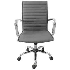 * Maxwell Adjustable Faux Leather Office Chair, Grey Bargain Sale< Office