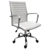 * Maxwell Adjustable Faux Leather Office Chair, White Low Price< Office