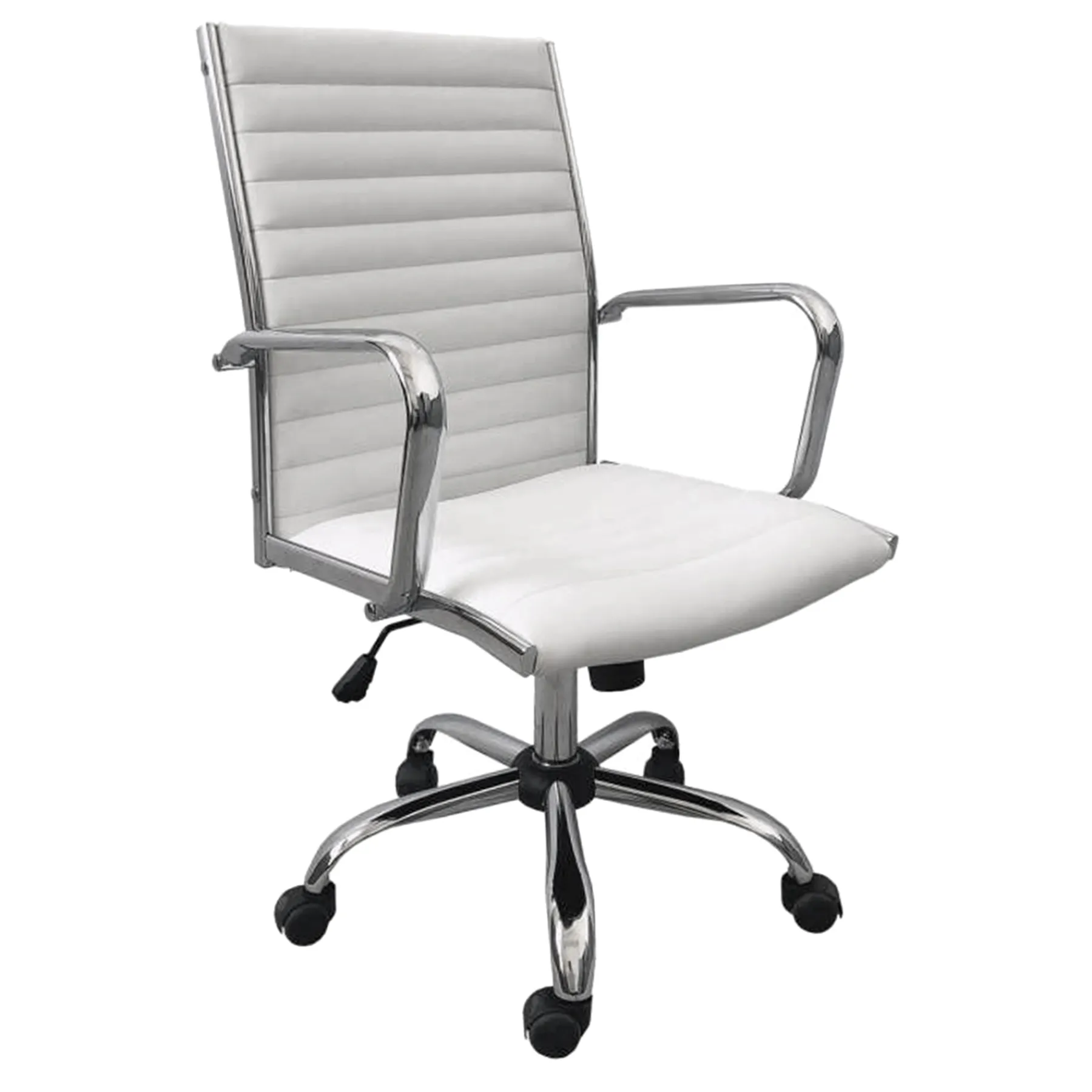 * Maxwell Adjustable Faux Leather Office Chair, White Low Price< Office