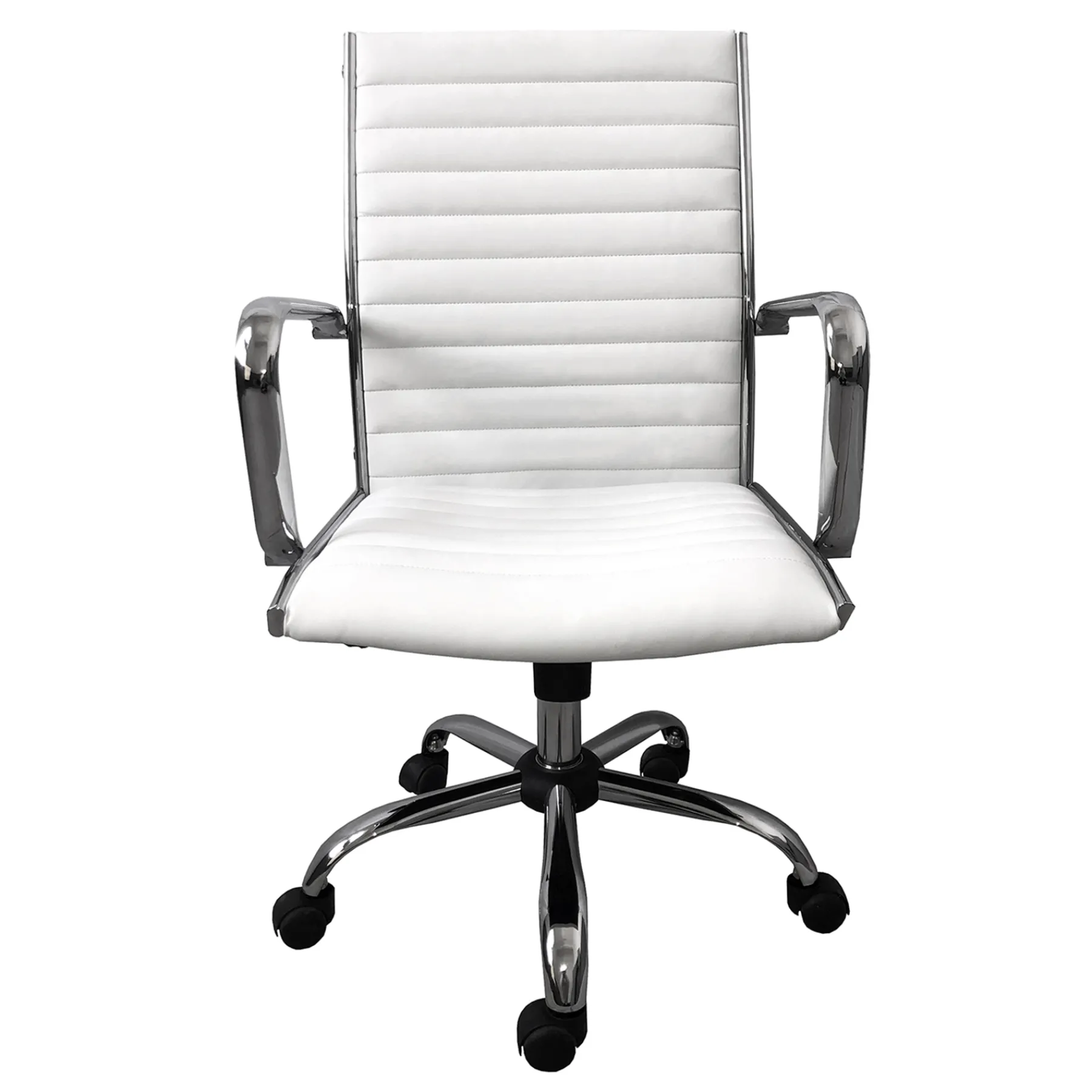 * Maxwell Adjustable Faux Leather Office Chair, White Low Price< Office