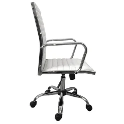 * Maxwell Adjustable Faux Leather Office Chair, White Low Price< Office
