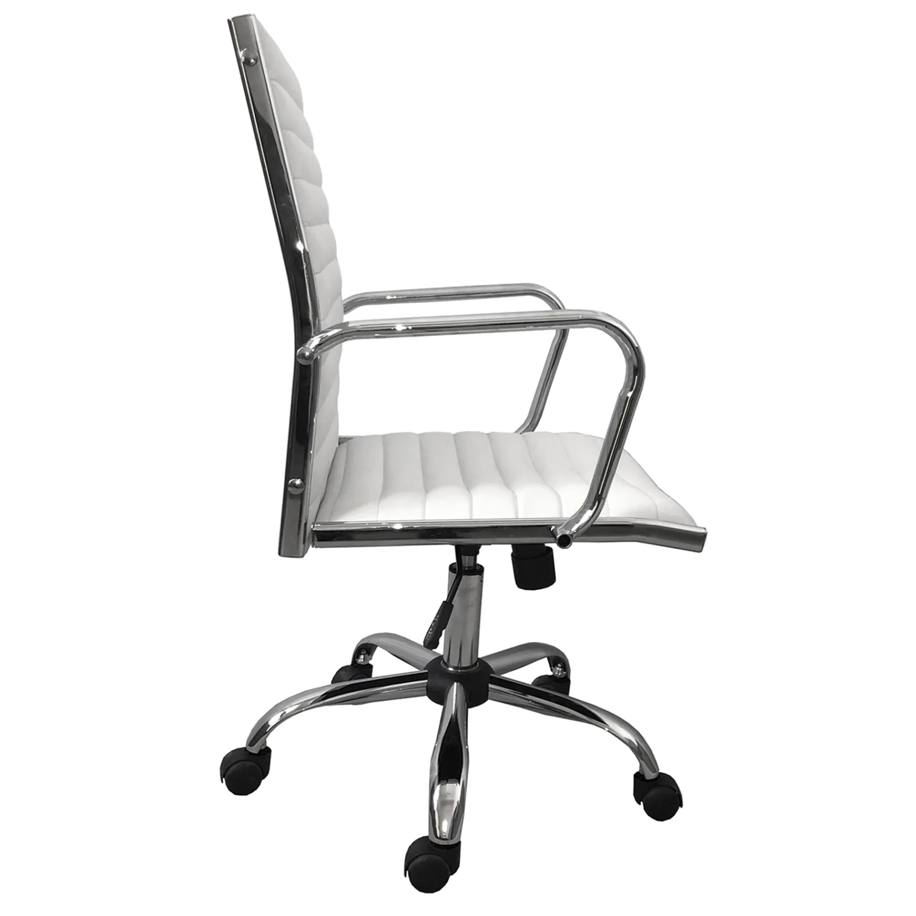 * Maxwell Adjustable Faux Leather Office Chair, White Low Price< Office