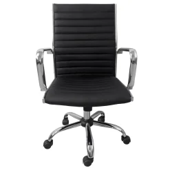 * Maxwell Adjustable Faux Leather Office Chair, Black Flash Sale< Office