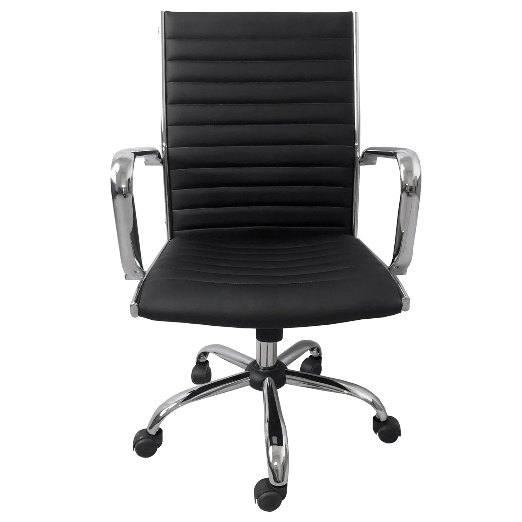* Maxwell Adjustable Faux Leather Office Chair, Black Flash Sale< Office
