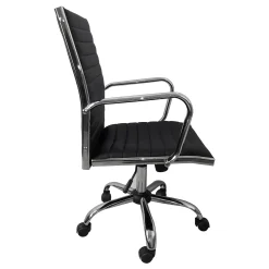 * Maxwell Adjustable Faux Leather Office Chair, Black Flash Sale< Office