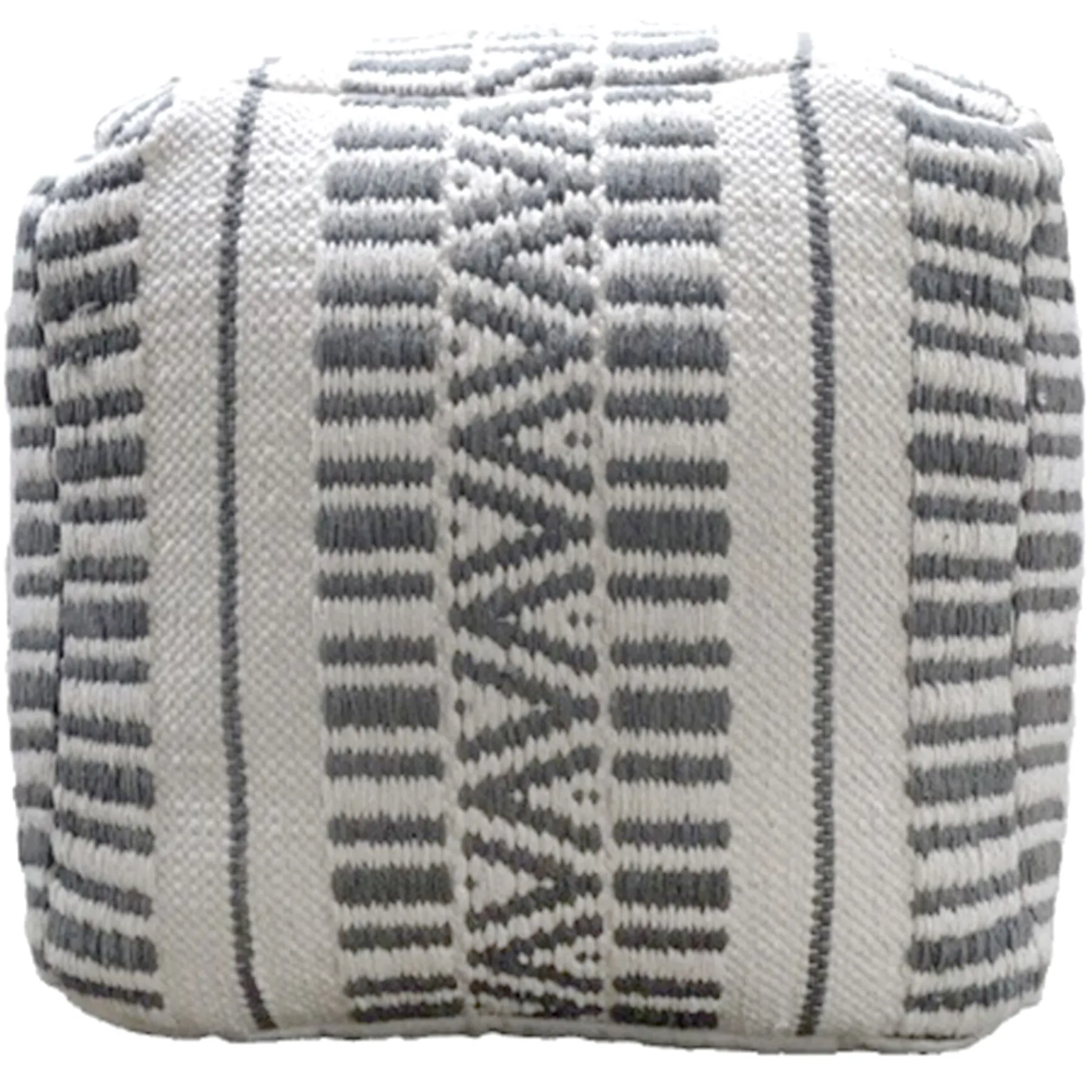 * Maya Handwoven Striped Square Pouf Flash Sale< Ottomans & Poufs