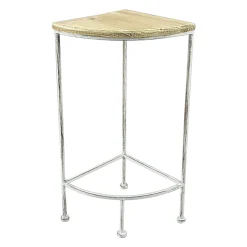 * Metal Corner Plant Stand With Wood Top Grey, Small Low Price< Plant Stands
