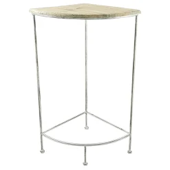 * Metal Corner Plant Stand With Wood Top Grey, Large Fashion< Plant Stands