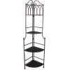 * Metal Corner Rack With Brown Decorative Arch & Folding Wood-Top Shelves, 63 Online Discount< Baker'S Racks & Bar Carts