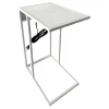 * Metal C-Table With Usb Port, White Premium< Accent Tables