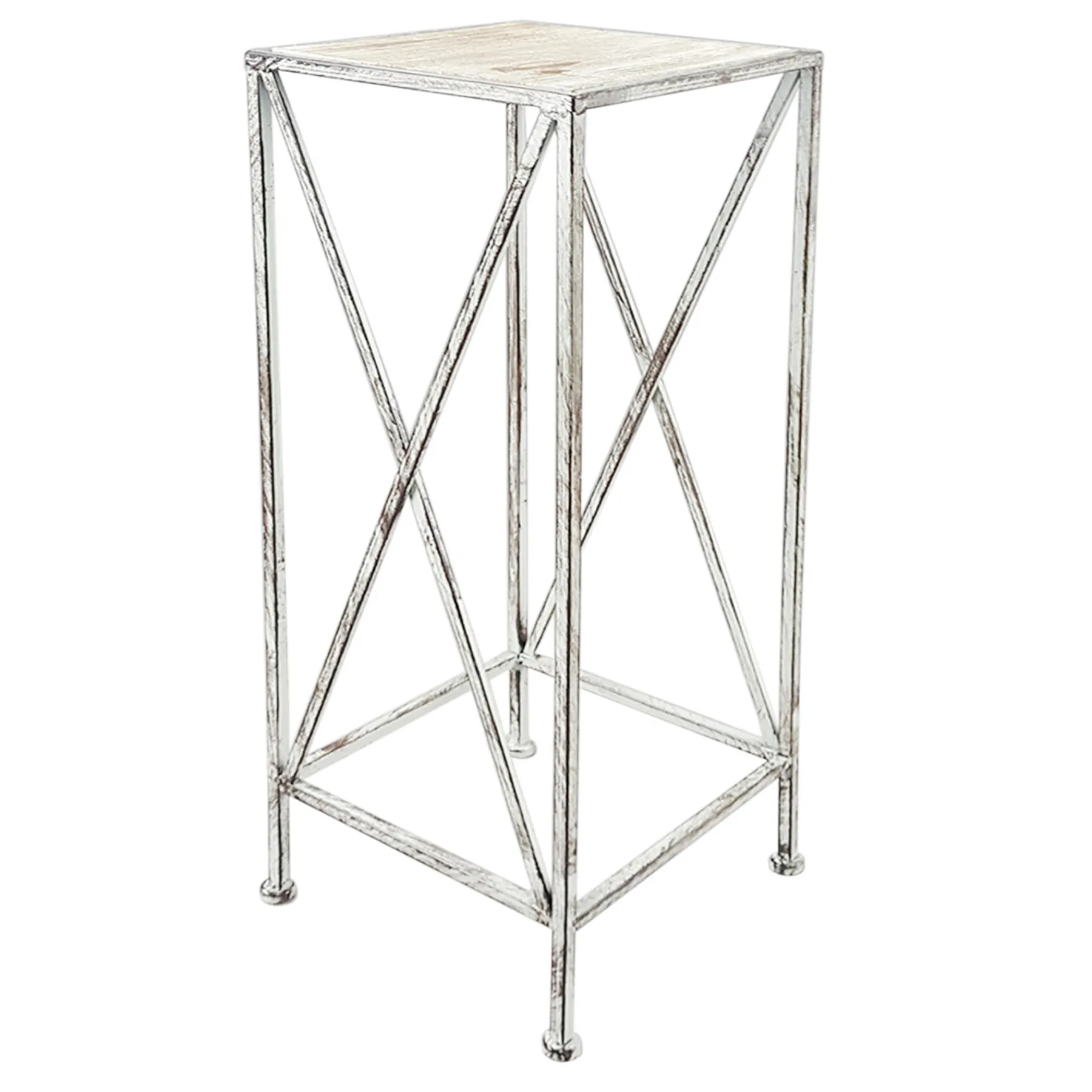 * Metal Plant Stand With Wood Top Grey, Medium Opening Sales< Plant Stands