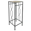 * Metal Plant Stand With Wood Top Black, Large Promotion< Plant Stands