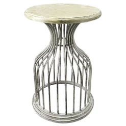 * Metal Side Table With Wood Top Silver Flash Sale< Accent Tables