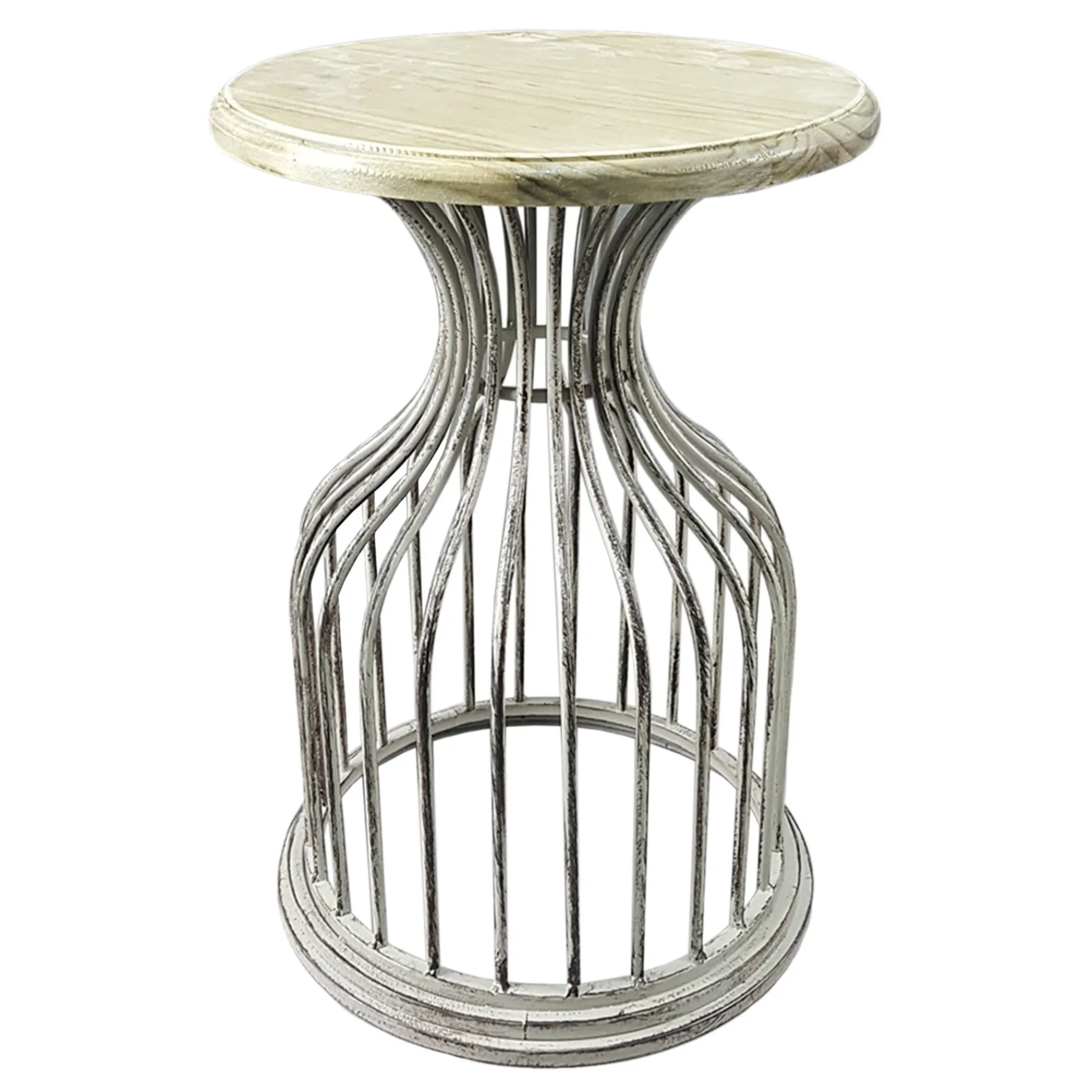 * Metal Side Table With Wood Top Silver Flash Sale< Accent Tables