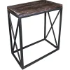 * Metal X-Side Table With Wood Top, Large Outlet< Accent Tables