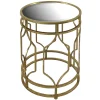 * Mirror Top Table With Gold Quatrefoil Base, Small Promotion< Accent Tables