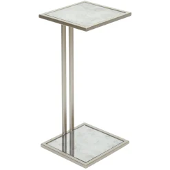 * Mirrored Gold Metal Drink Table Less Expensive< Accent Tables