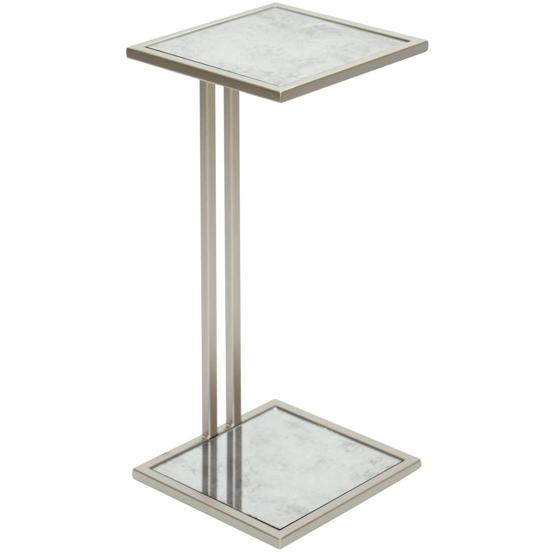* Mirrored Gold Metal Drink Table Less Expensive< Accent Tables