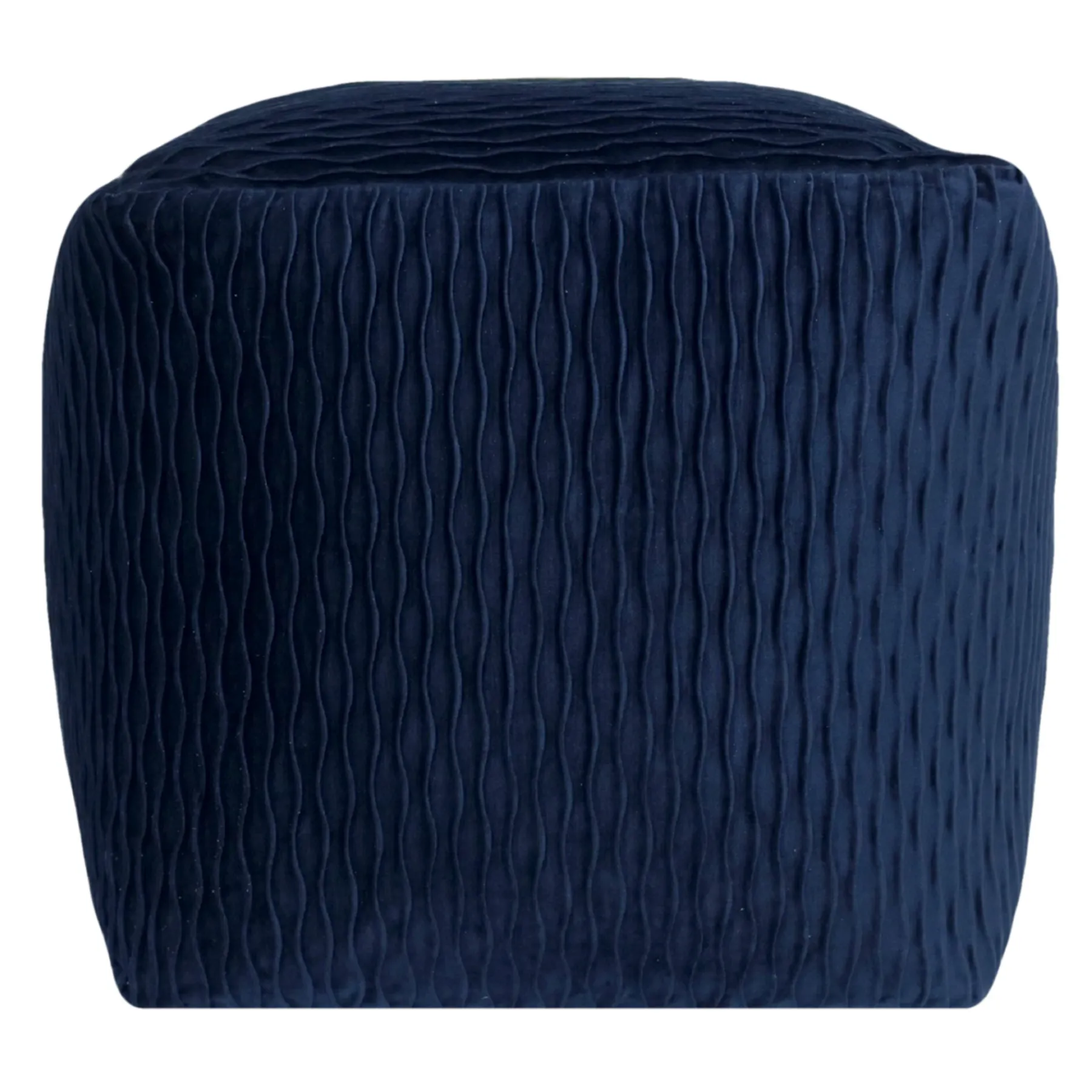 * Navy Ripple Pouf Gift Selection< Ottomans & Poufs