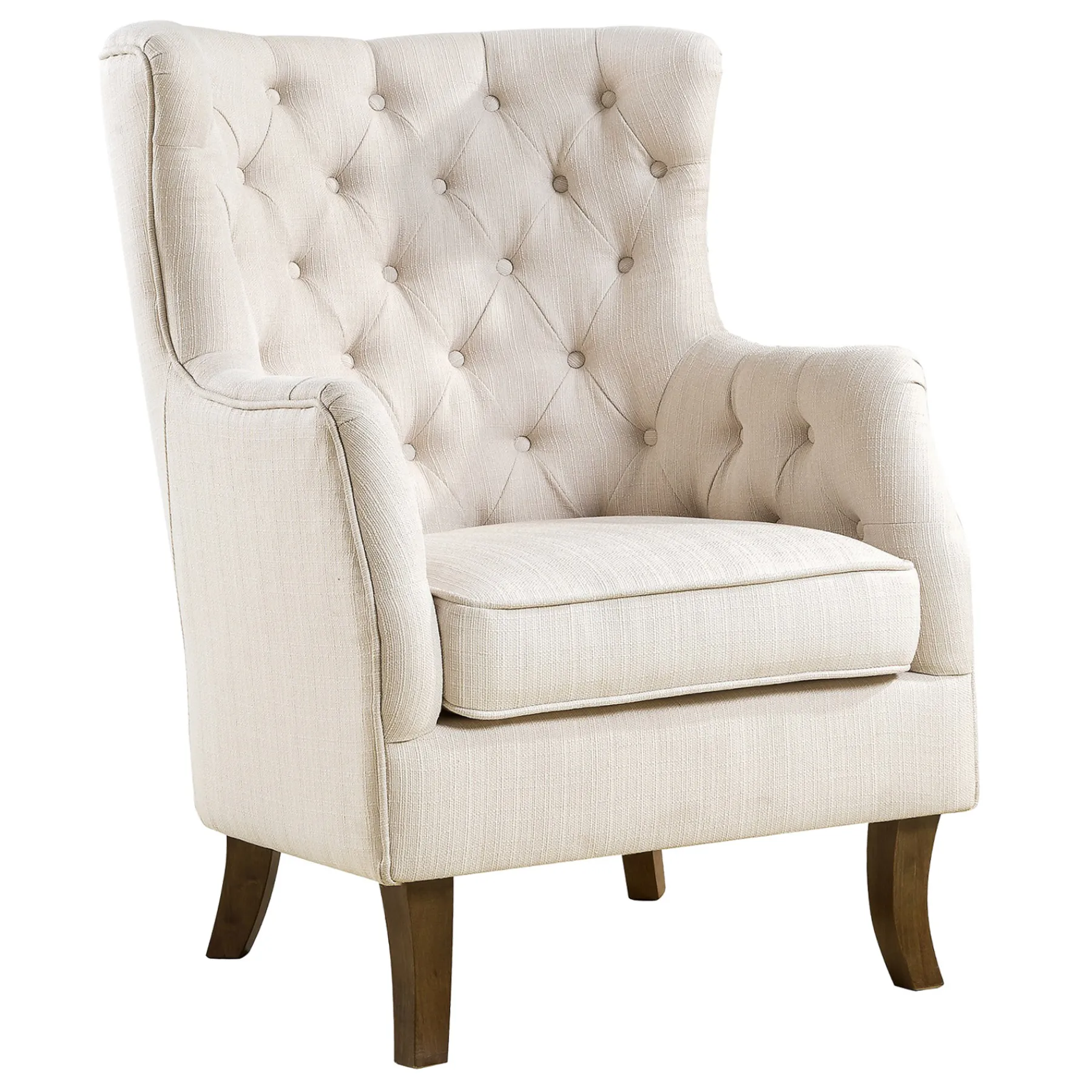 * Norfolk White Tufted Accent Chair, Kd Opening Sales< Accent Chairs