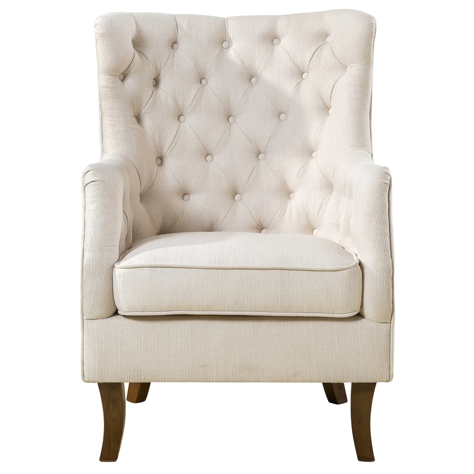 * Norfolk White Tufted Accent Chair, Kd Opening Sales< Accent Chairs