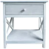 * One Drawer Xavier Table White Cheaper< Accent Tables