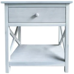 * One Drawer Xavier Table White Cheaper< Accent Tables
