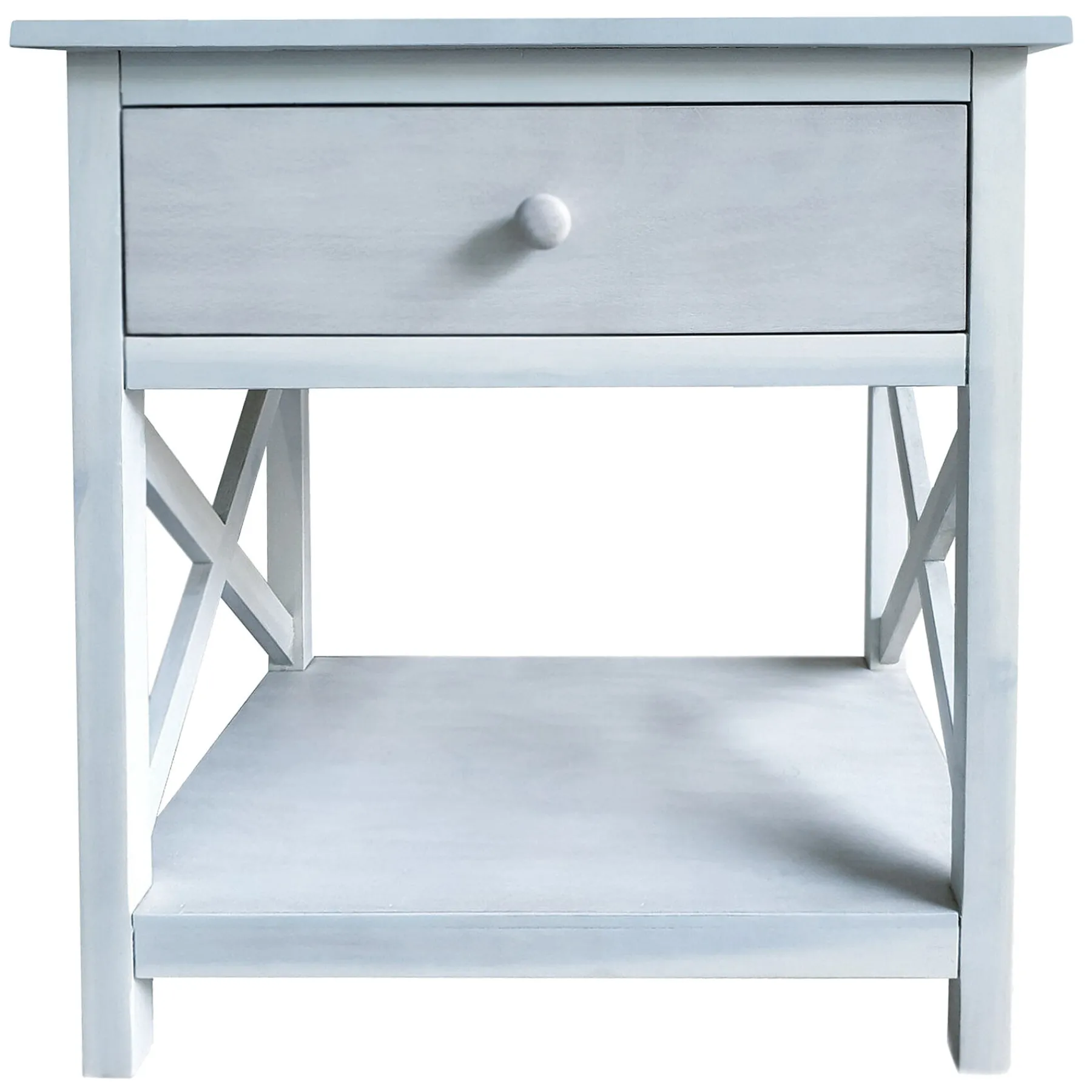 * One Drawer Xavier Table White Cheaper< Accent Tables