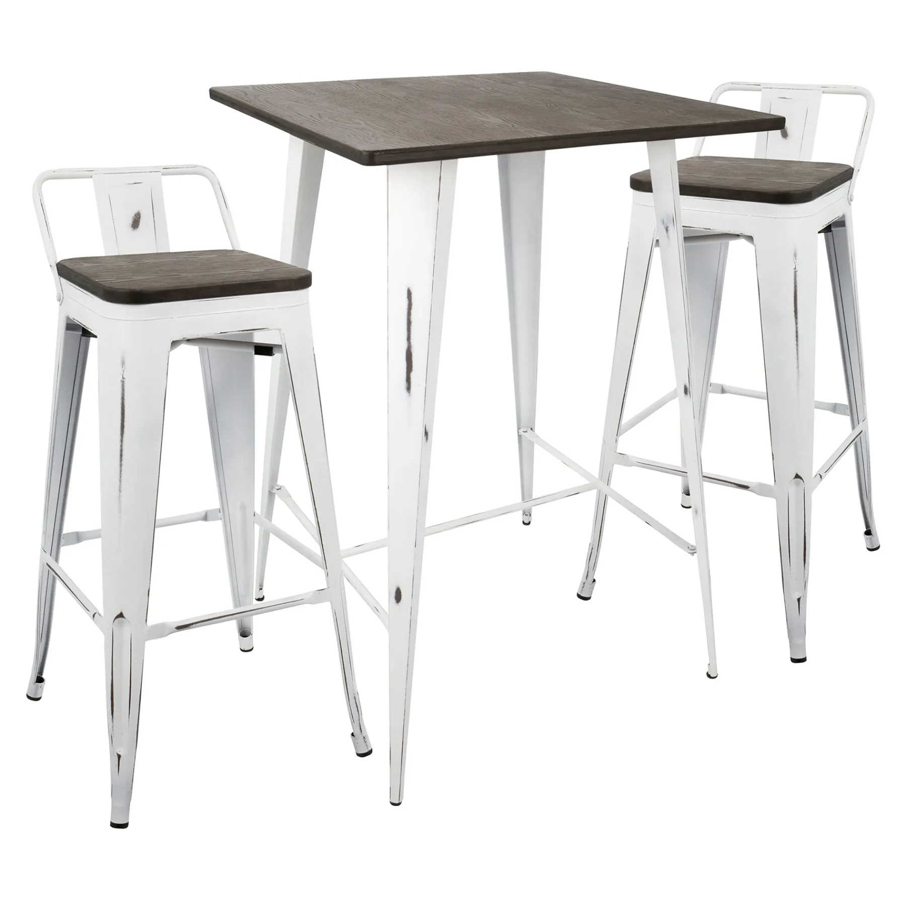 * Oregon 3-Piece White Dining Table Set Premium< Dining Tables & Sets